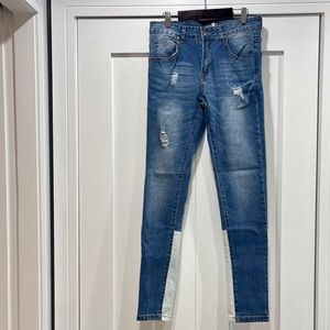Boohoo leg patch jeans